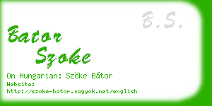 bator szoke business card